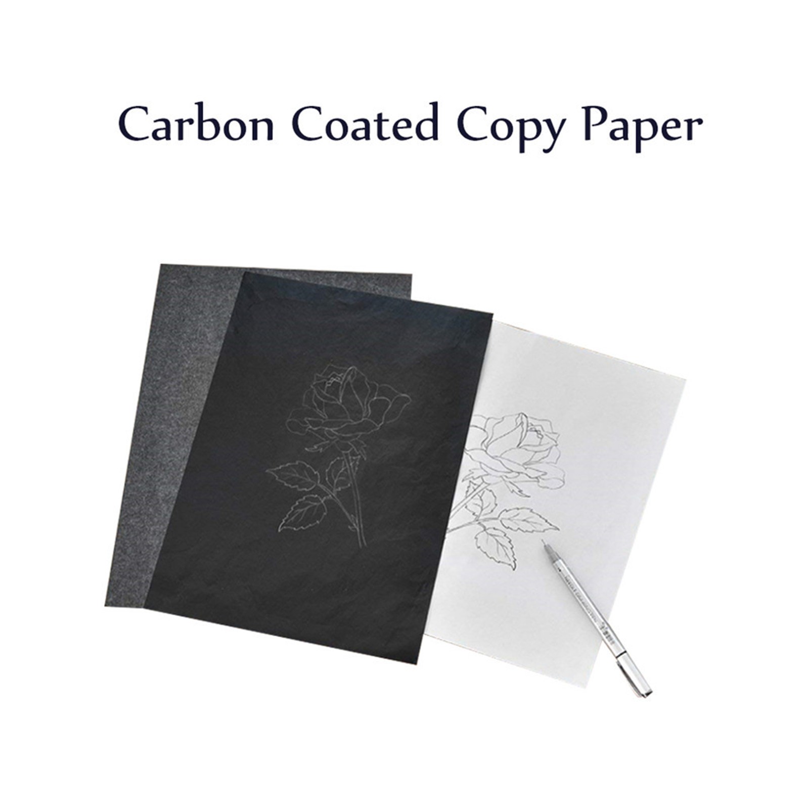 100pcs A4 Carbon Paper Black Legible Graphite Transfer Tracing Painting Reusable Art Surfaces Copy Paper 3